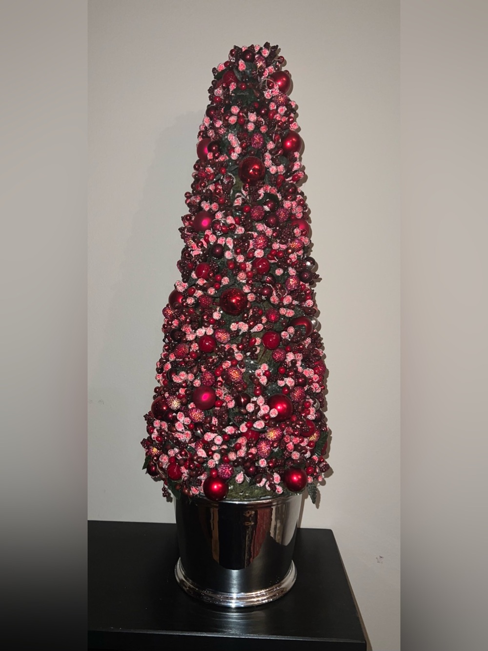 23 Inches Red Faux Festive Table Top Christmas Tree